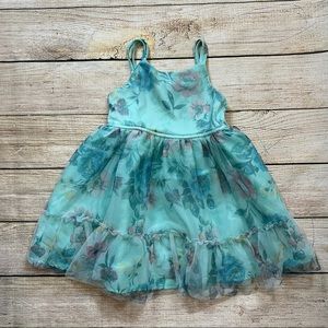 Zenzi Mint Green Floral Tulle Dress Size 4T